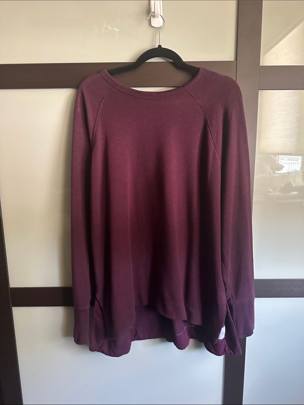 Athleta Heathered Burgundy Crewneck Tunic Length Sweatshirt - size 1X